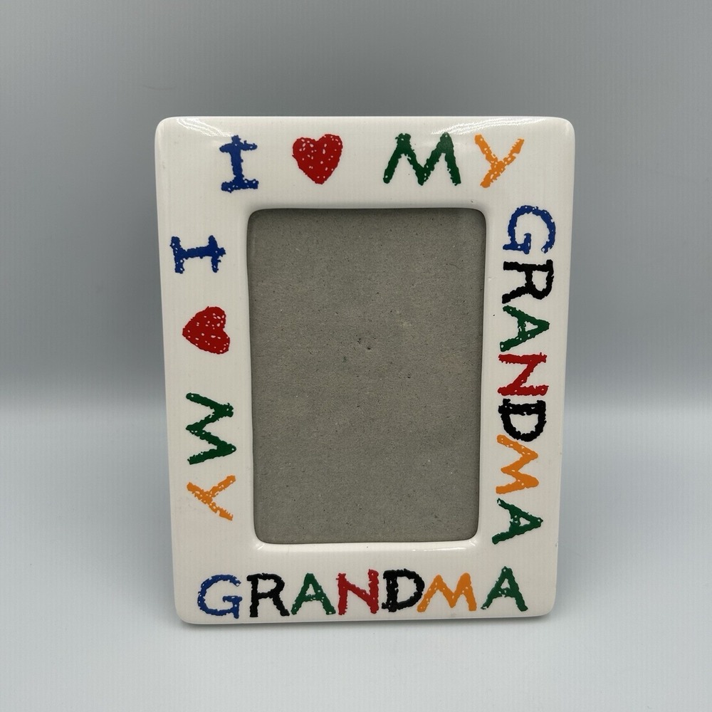 Vintage 1988I Love My Grandma Ceramic Picture Frame 3.5 X 5 Made in Taiwan